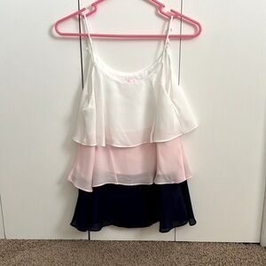Pink Lily colorblock tiered tank